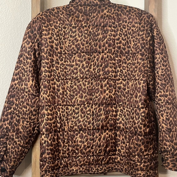 Animal Print Satin Bomber Jacket SzM - Picture 6 of 10